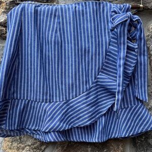 SHEIN Asymmetrical Blue Striped Skirt